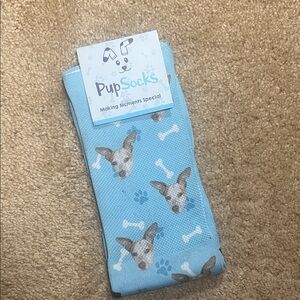 Blue Dog Print Socks